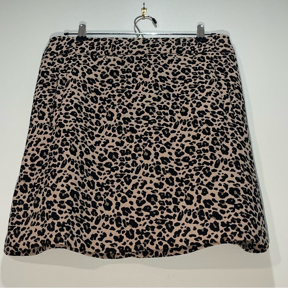 NWT LOFT Tan Animal Print Cheetah Short Pencil Straight Skirt Stretch Size 8